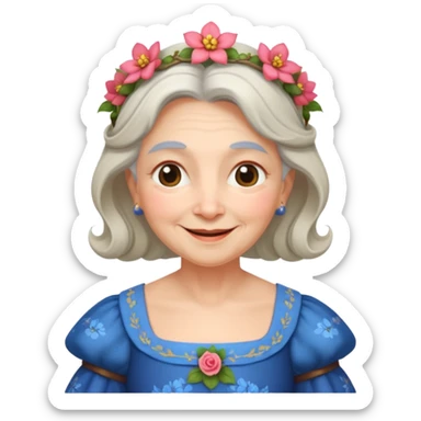 The kind and amiable grandmother in medieval fairy tales sticker