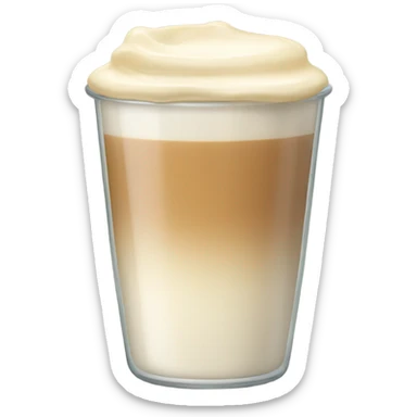 raf coffee in a glass cup no gradient just light cream color sticker