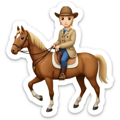 person with a horse on the end of a long lead sticker