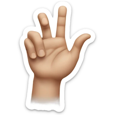 pointer and ring finger up, thumb naturally between them sticker