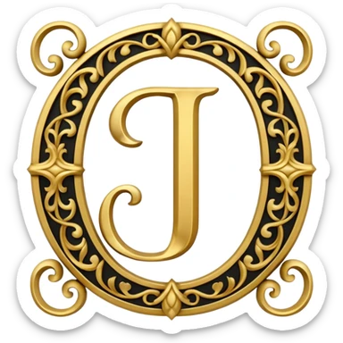 Oldenglis faunt letter J  sticker