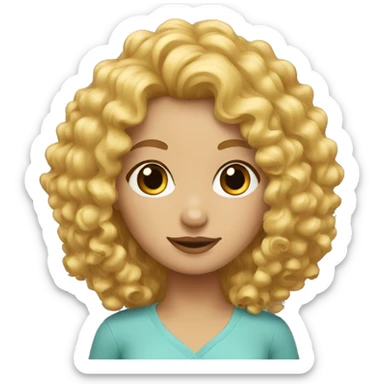 curly blonde girl sticker