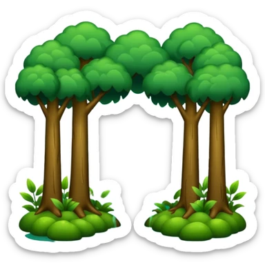 a forest were raining heavily  sticker