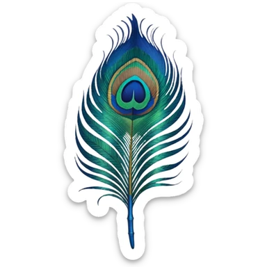 single peacock feather sticker