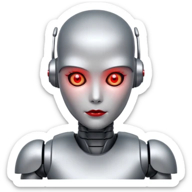 An AI humanoid robot looking evil sticker