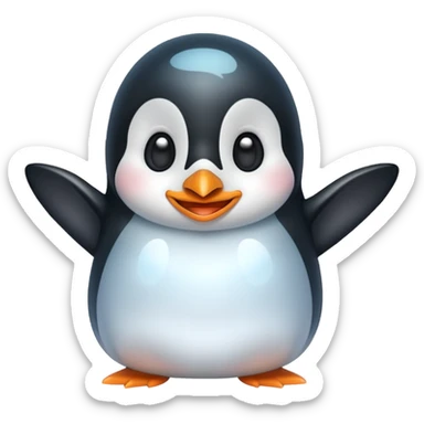 happy cute penguin ghost sticker