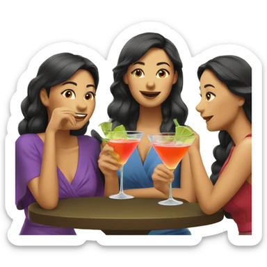 Three kaukasian women drinking cocktails sticker