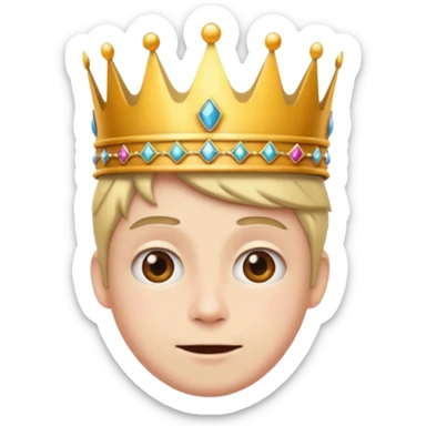 Silly face with a crown sticker