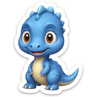 baby blue dinosaur cartoon sticker