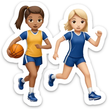 young girls school sports sticker