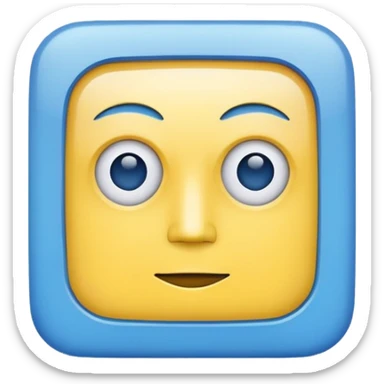 geometery dash square yellow body blue face sticker