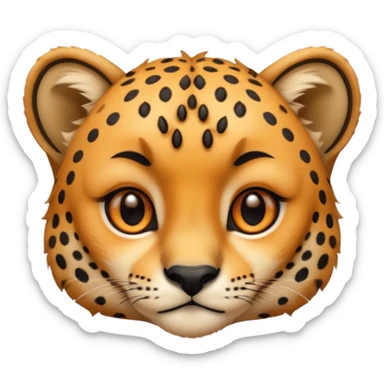 Cute small face cheetah sticker