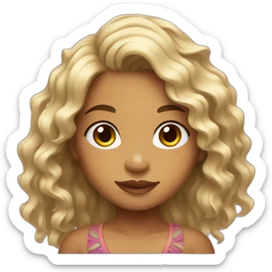 Polynesian girl with wavy hair sticker