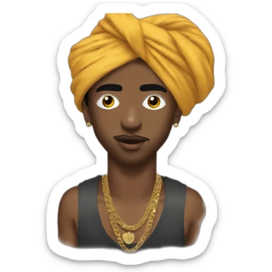playboi carti with turban sticker