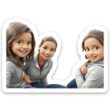 happy group in nature sticker