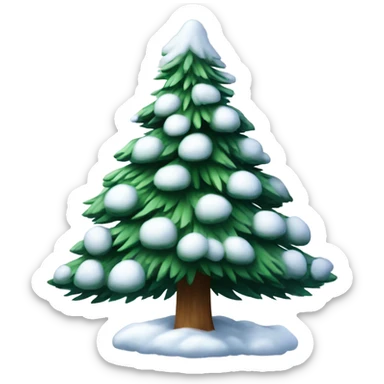 Snowy pine tree sticker
