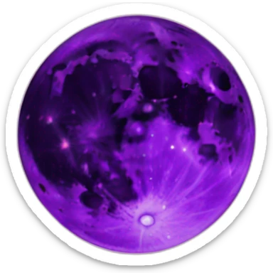 purple moon in space sticker