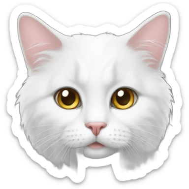 White cat in cage, fur wet sticker