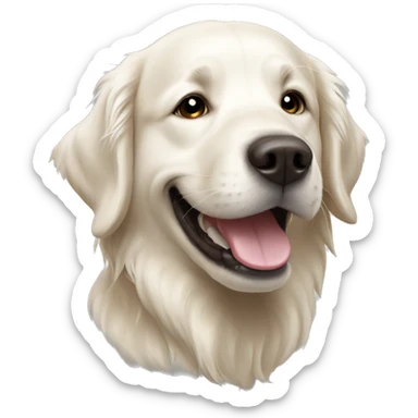 Happy White golden retriever  sticker