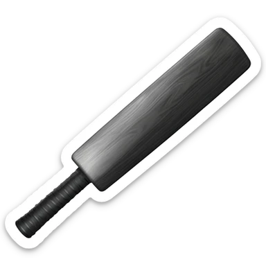 cricket bat black & white sticker
