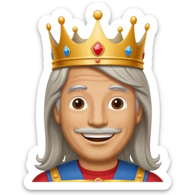 Burger King Crown guy with long grey hair sticker