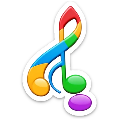 3D goofy music icon logo note  no background unique  sticker
