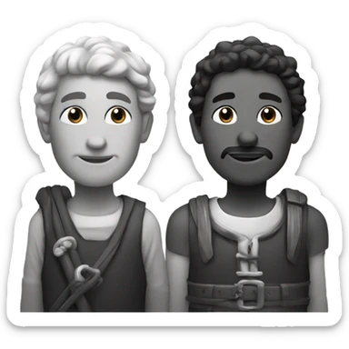 two shepherds, black and white sticker