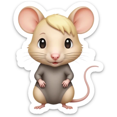 beautiful girl rat with shortish blonde hair standing up sticker