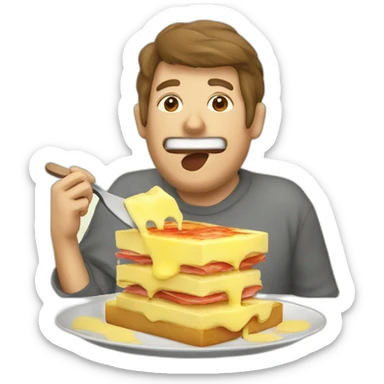 eating swiss raclette sticker