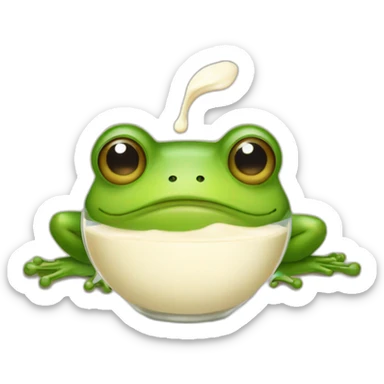 frog with a soy milk sticker