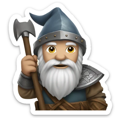 Medieval dwarf with axe sticker