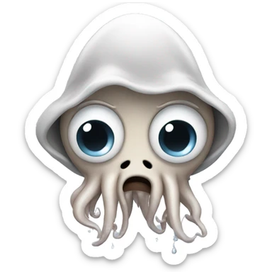 a squid in tears sticker