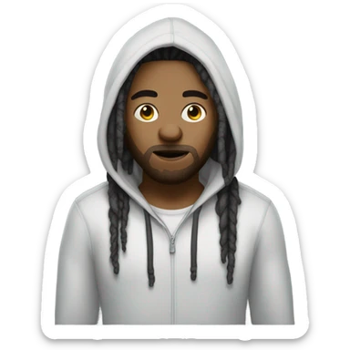 a person with dreads and a hoodie with an nonchalant expression  sticker