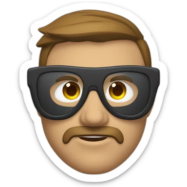 Homme chauve avec lunette qui fait de la boxe sticker