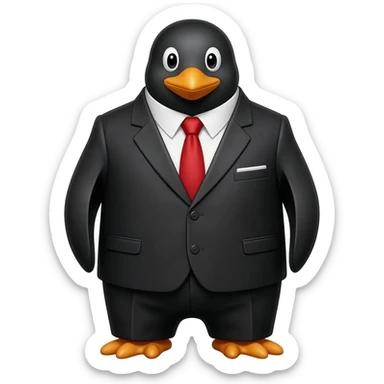 Penguin with suit sticker