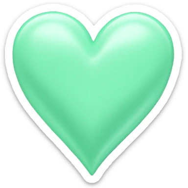 Mint green heart pastel sticker