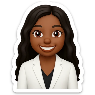turn the second man in emoji style of the 1st image, match the facial features and match dressing style of the 2nd image, she is wearing white suit sticker