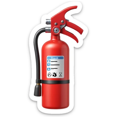 hand holding Fire extinguisher sticker