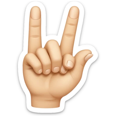 “Emoji-style hand making the letter ‘L’, with the index finger slightly curved. Clean, simple design, smooth shapes, neutral skin tone. White or transparent background, high resolution.” sticker