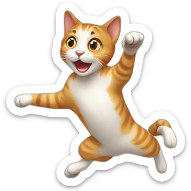 jumping-cat sticker