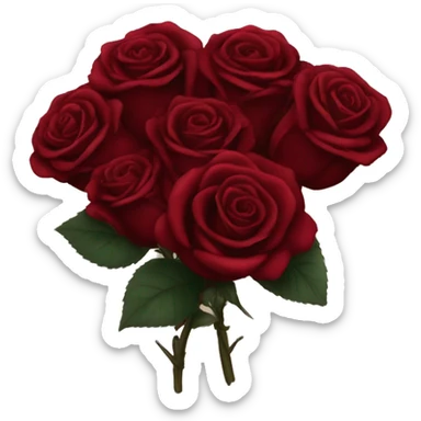 a boutique of dark red roses sticker