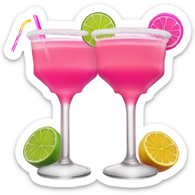 2 pink margaritas cheering  sticker