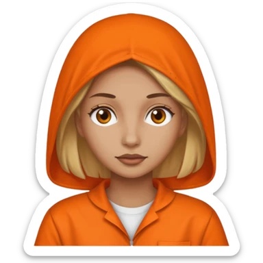 prisoner woman in orange clothing sticker