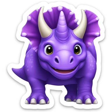 purple triceratops sticker