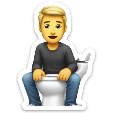 a guy on the a toilet seat sticker