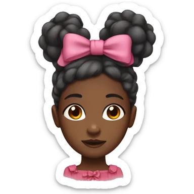 black girl with bow on her head sticker