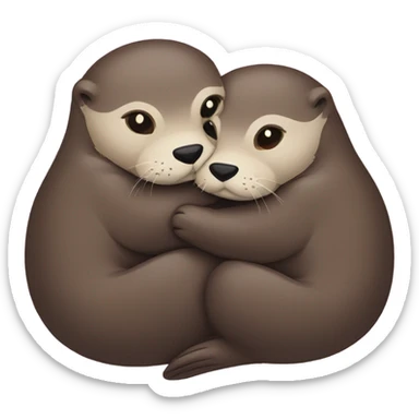 Otter hugging otters sticker