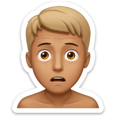 I want the the guy emoji but have him with a scared face looking up sticker
