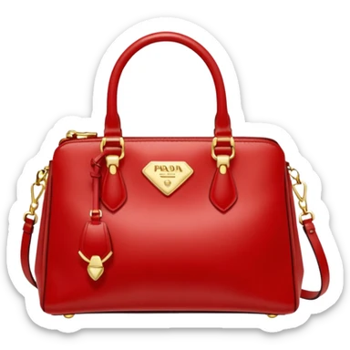 Prada red bag sticker