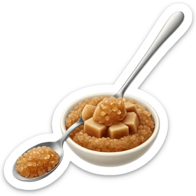fine brown sugar on a spoon sticker